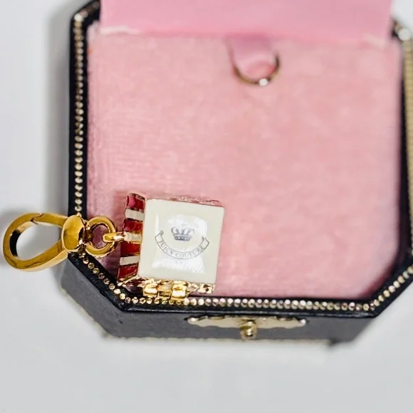 Y2K Juicy Couture Gold and Red Popcorn Charm Charm